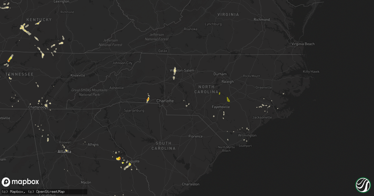 Hail map in North Carolina on June 11, 2018