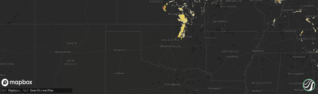 Hail map in Oklahoma on June 11, 2018