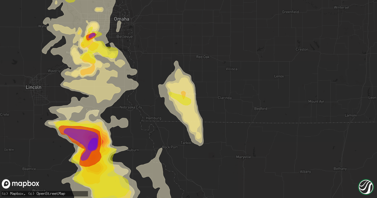 Hail map in Shenandoah, IA on June 11, 2018
