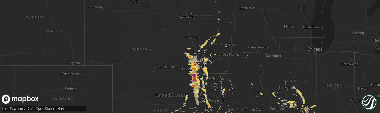 Hail map on June 11, 2018