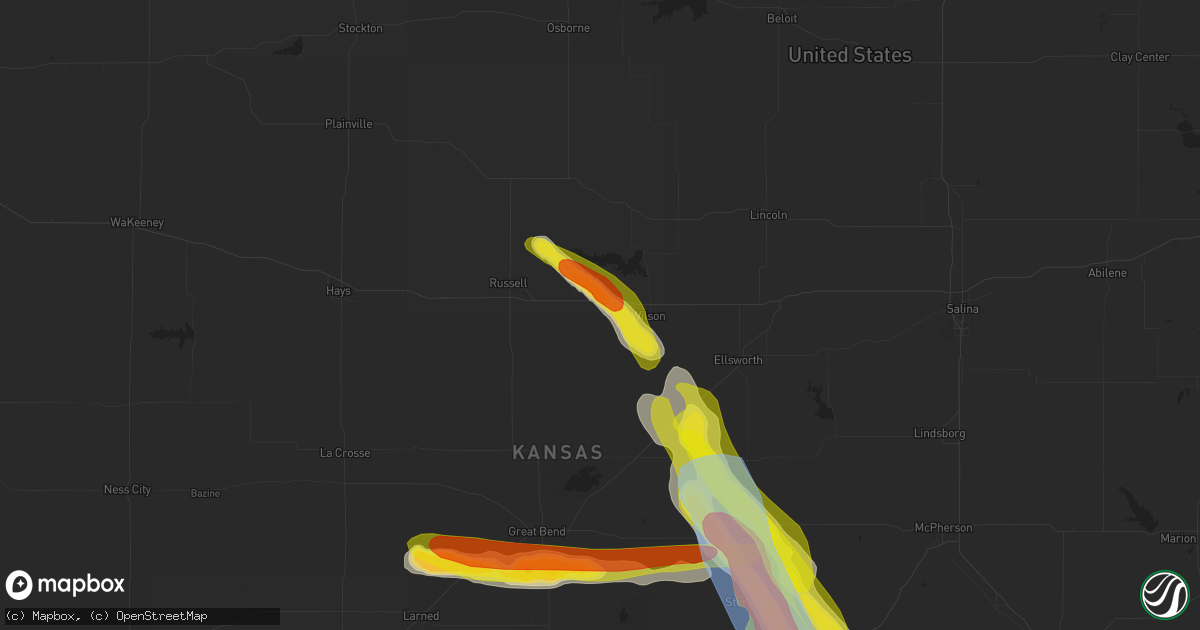 Hail map in Dorrance, KS on June 11, 2019