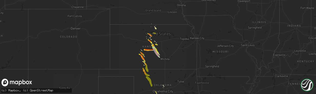 Hail map in Kansas on June 11, 2019