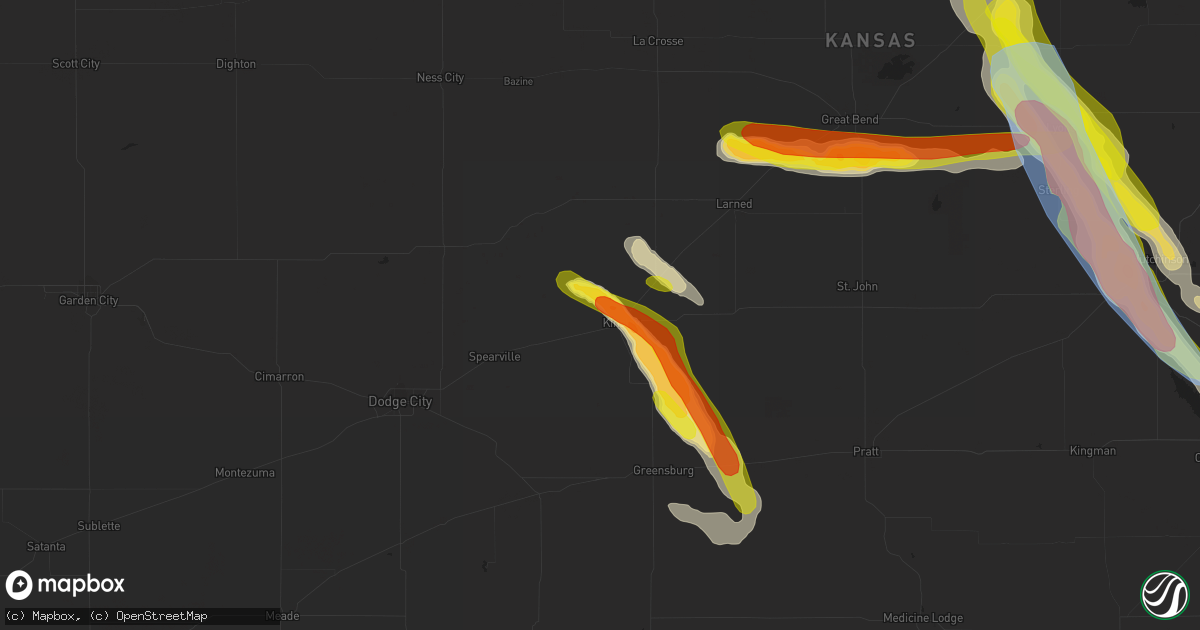 Hail map in Kinsley, KS on June 11, 2019