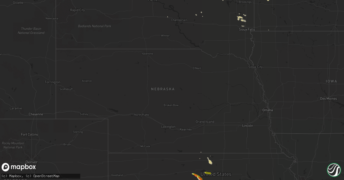 Hail map in Nebraska on June 11, 2019