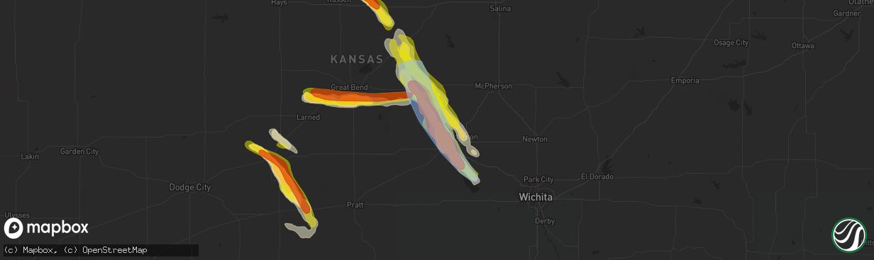 Hail map in Nickerson, KS on June 11, 2019