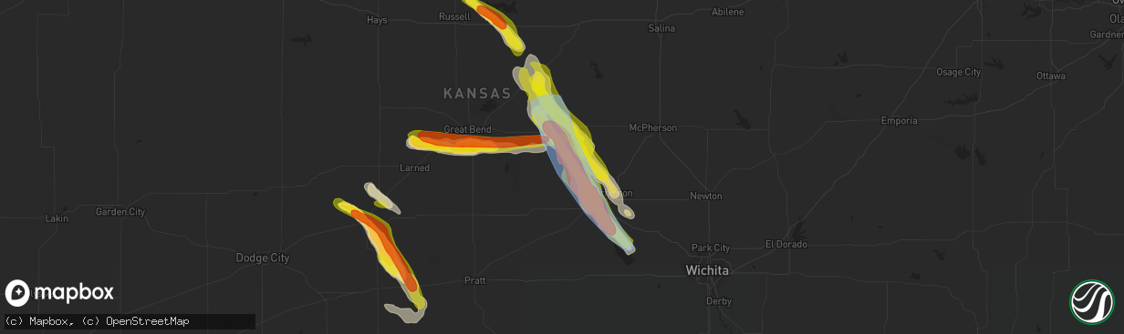 Hail map in Sterling, KS on June 11, 2019