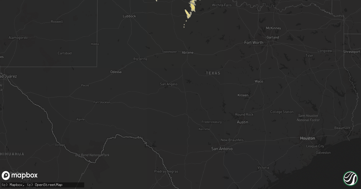 Hail map in Texas on June 11, 2019