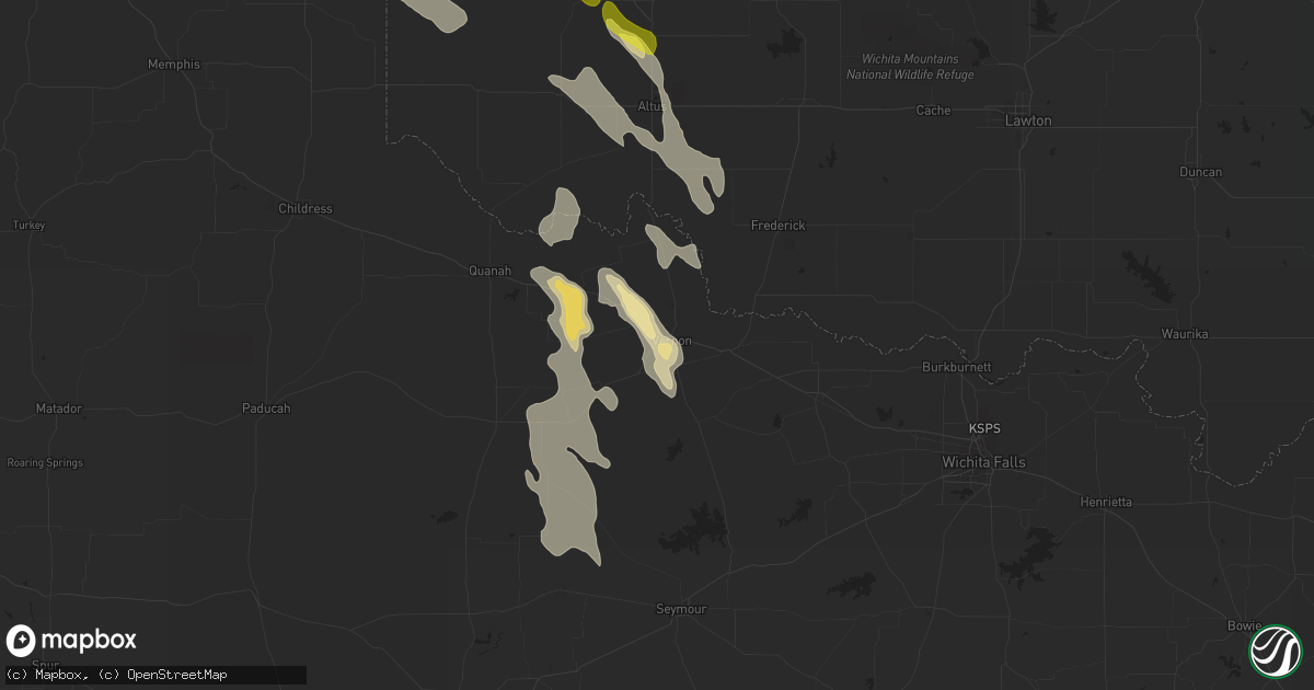 Hail map in Vernon, TX on June 11, 2019