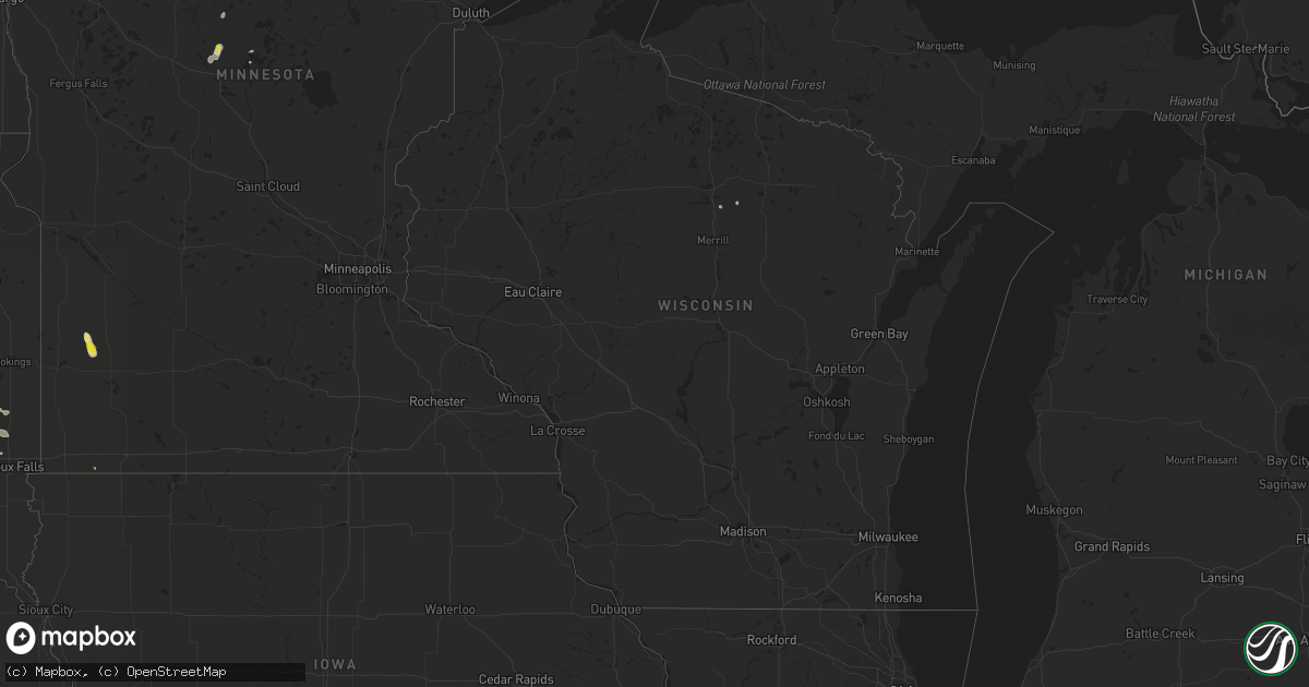 Hail map in Wisconsin on June 11, 2019
