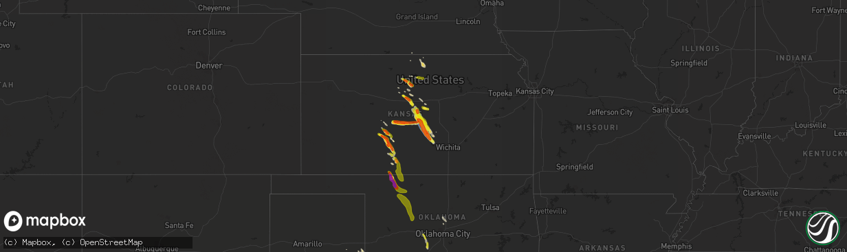 Hail map on June 11, 2019