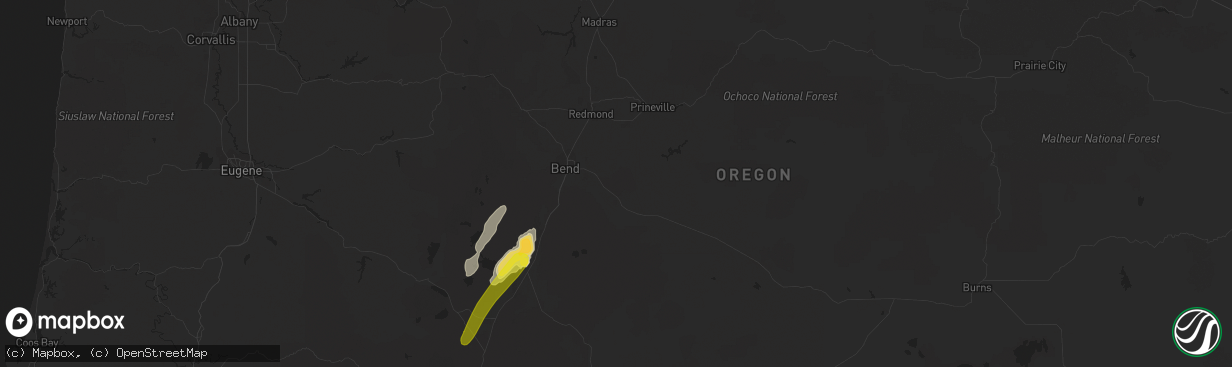 Hail map in Bend, OR on June 11, 2020