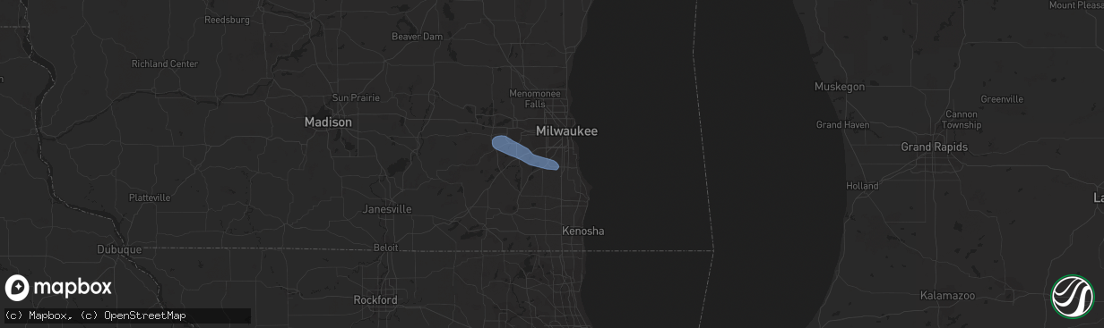 Hail map in Franklin, WI on June 11, 2020