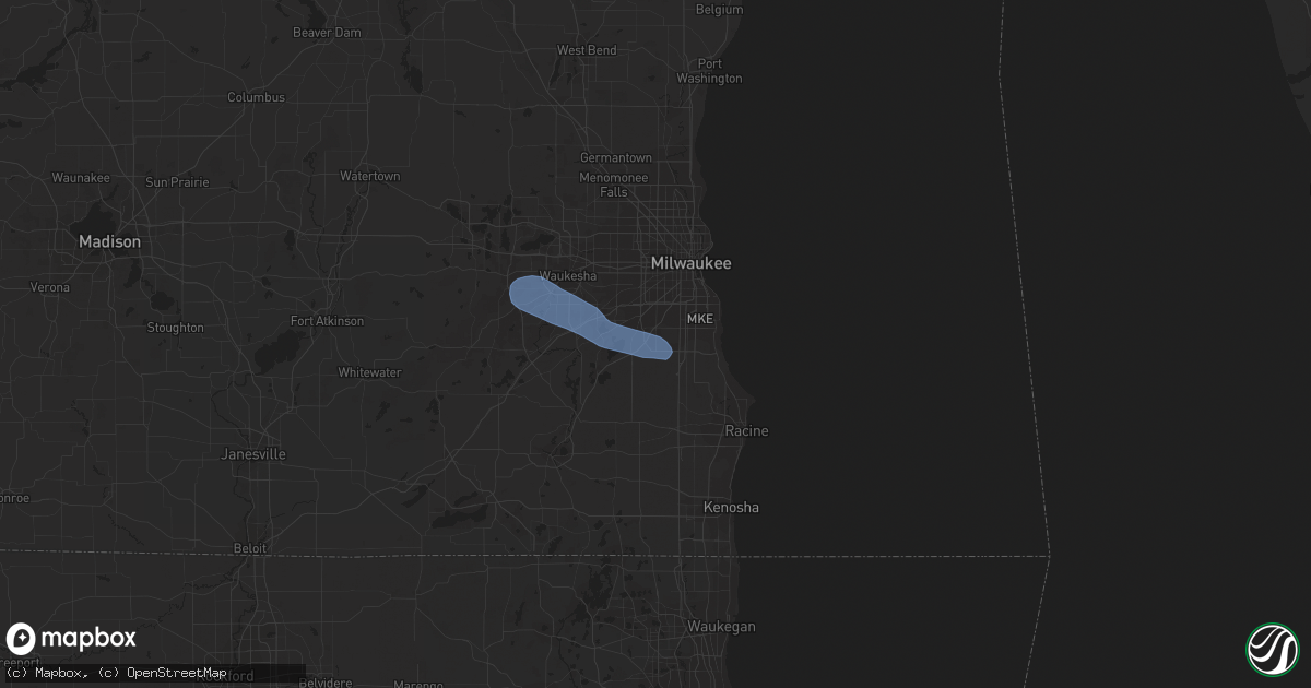 Hail map in Franklin, WI on June 11, 2020