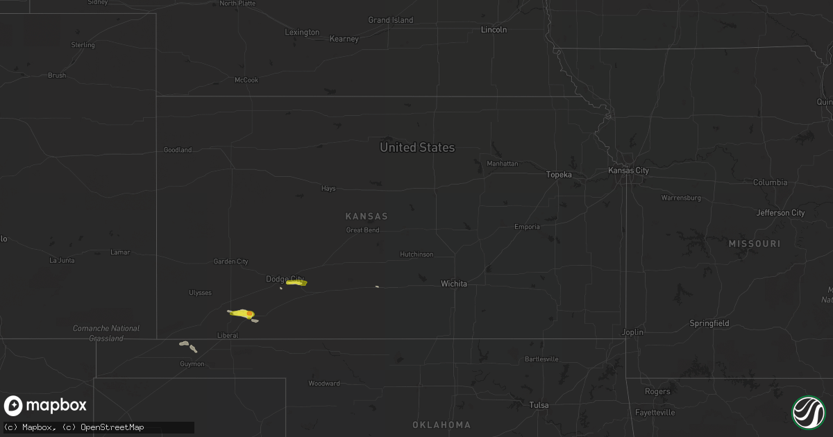Hail map in Kansas on June 11, 2020