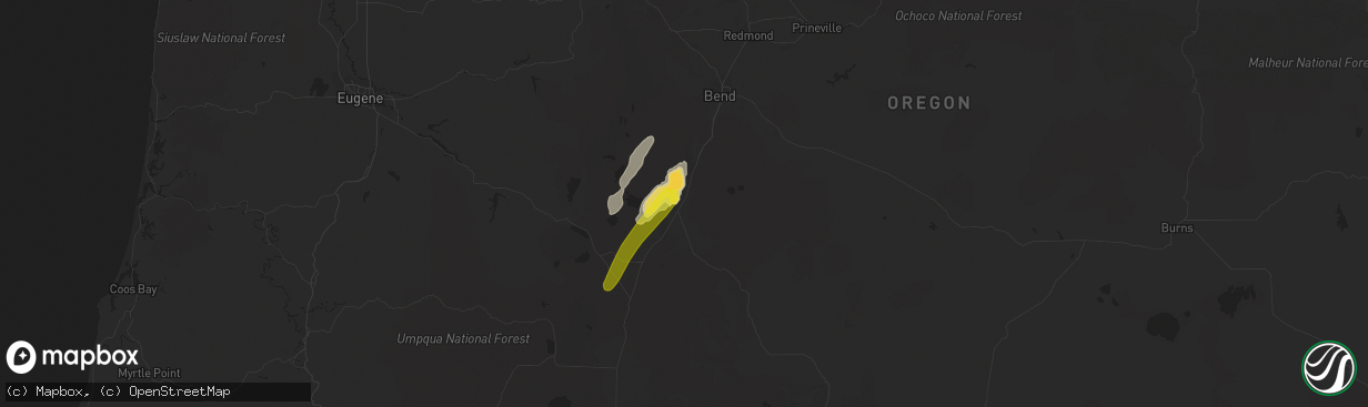 Hail map in La Pine, OR on June 11, 2020