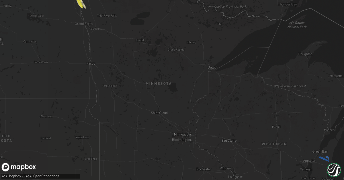 Hail map in Minnesota on June 11, 2020
