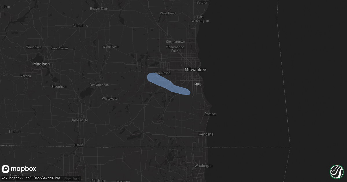 Hail map in Muskego, WI on June 11, 2020