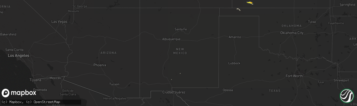 Hail map in New Mexico on June 11, 2020