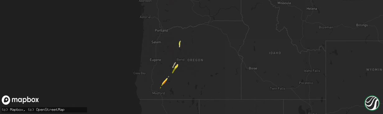 Hail map in Oregon on June 11, 2020