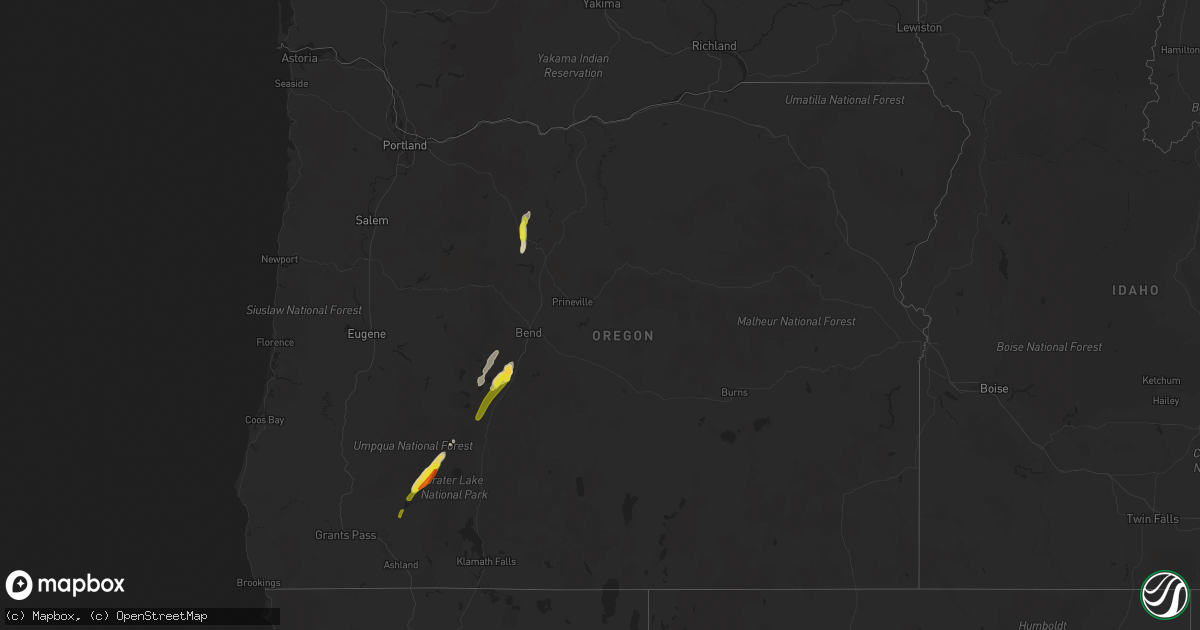 Hail map in Oregon on June 11, 2020