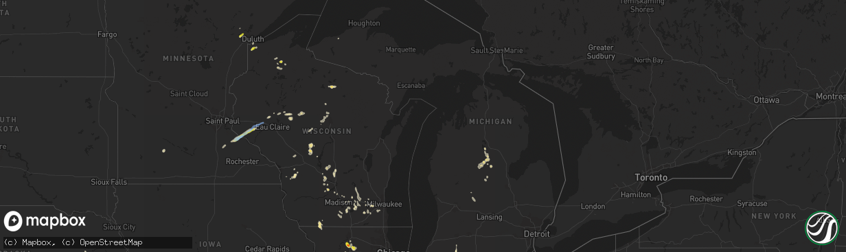 Hail map in Michigan on June 11, 2021