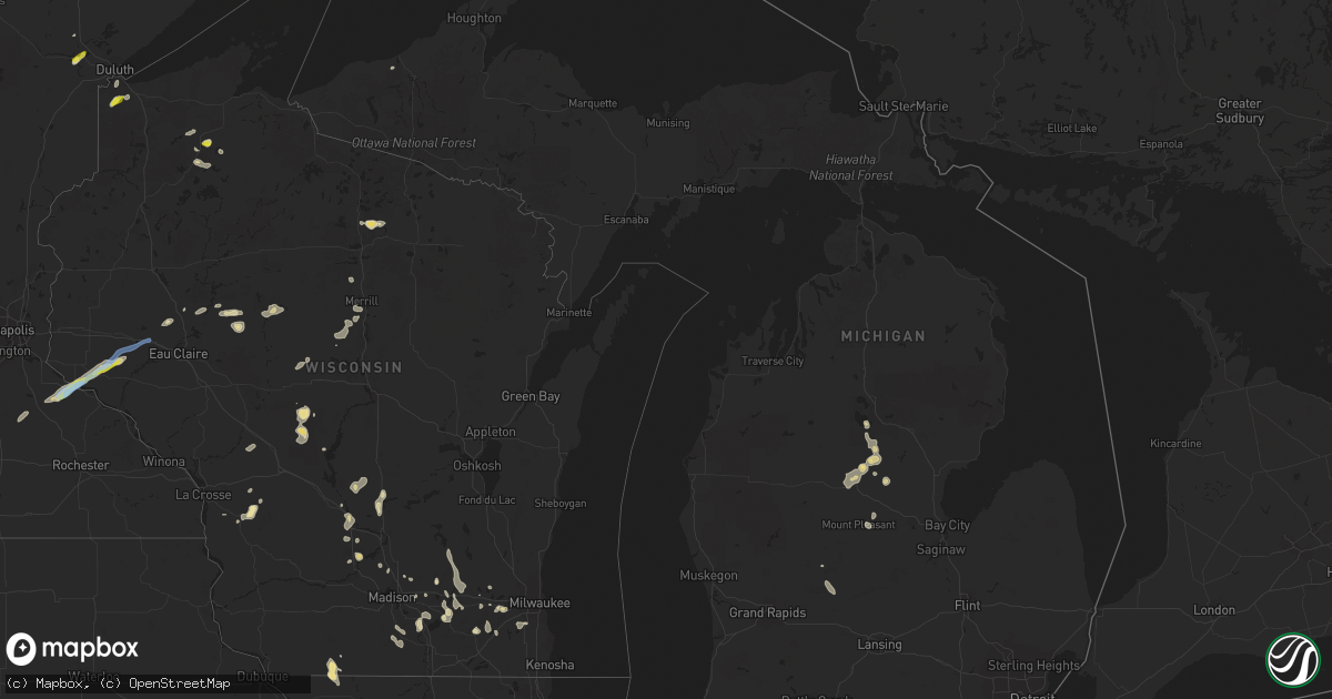 Hail map in Michigan on June 11, 2021