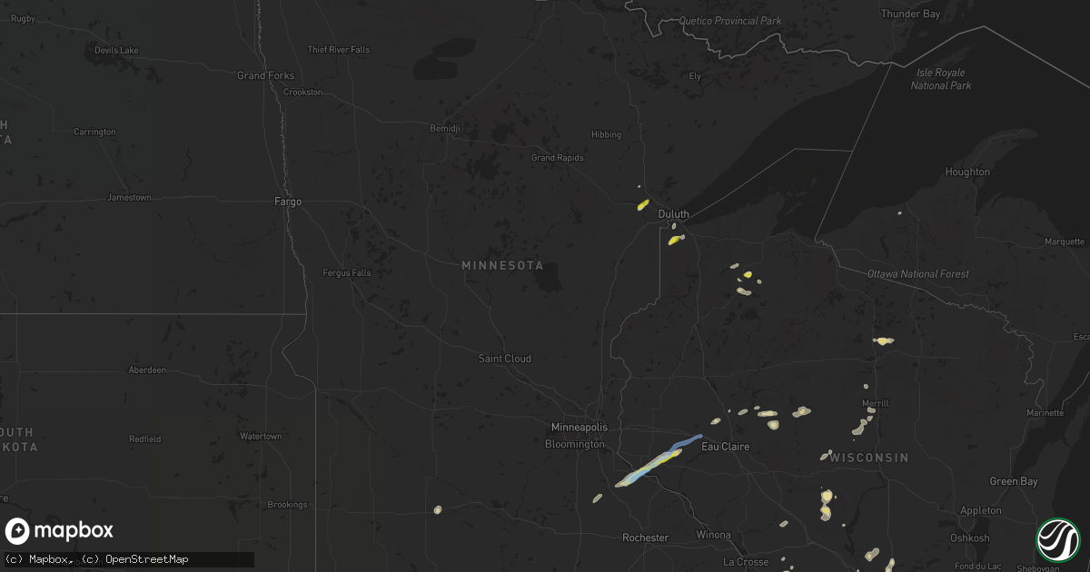 Hail map in Minnesota on June 11, 2021
