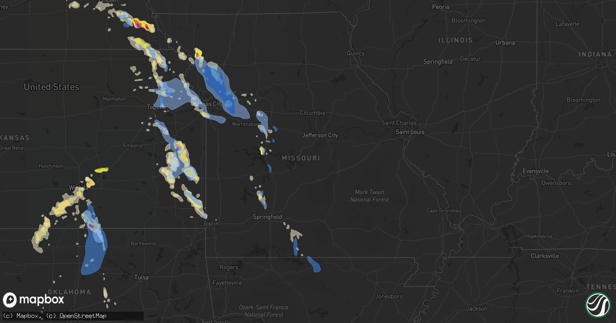 Hail map in Missouri on June 11, 2021