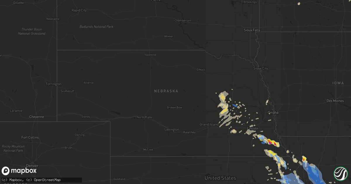 Hail map in Nebraska on June 11, 2021