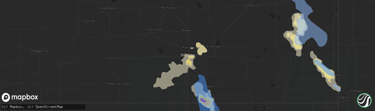 Hail map in Wichita, KS on June 11, 2021