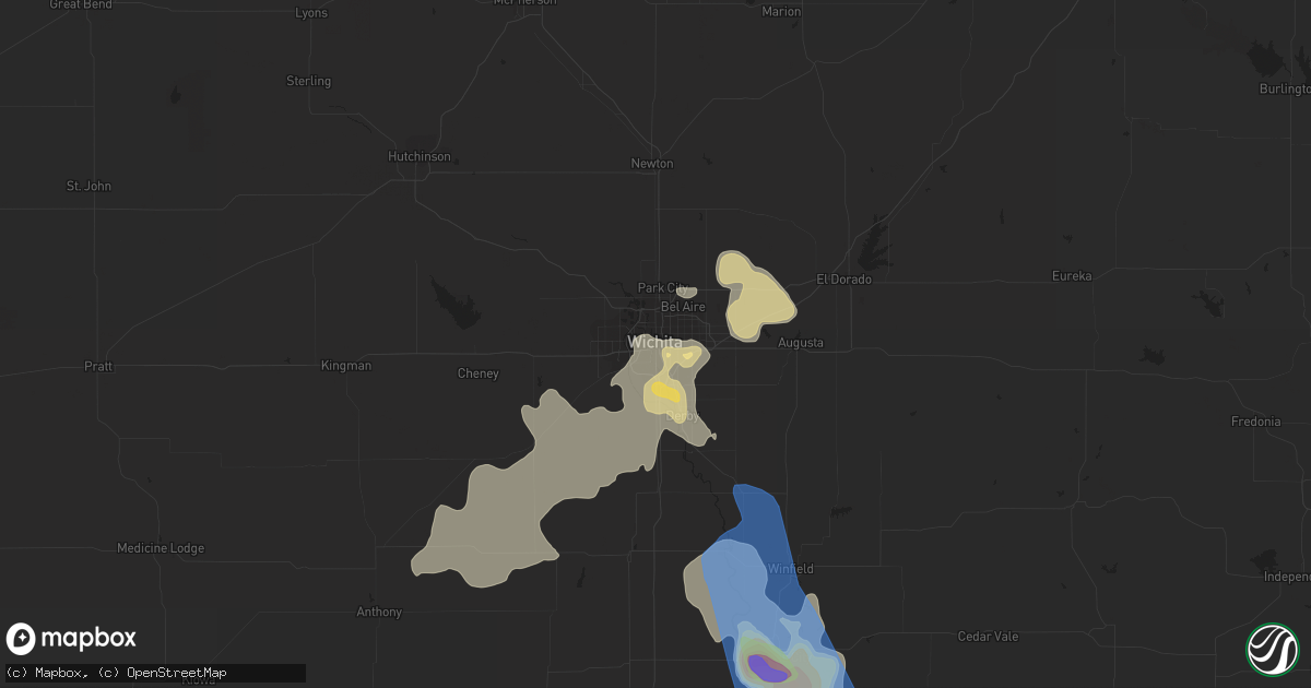Hail map in Wichita, KS on June 11, 2021