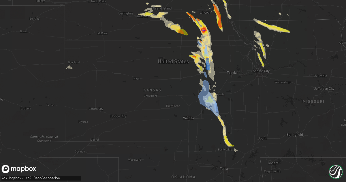 Hail map in Kansas on June 11, 2022