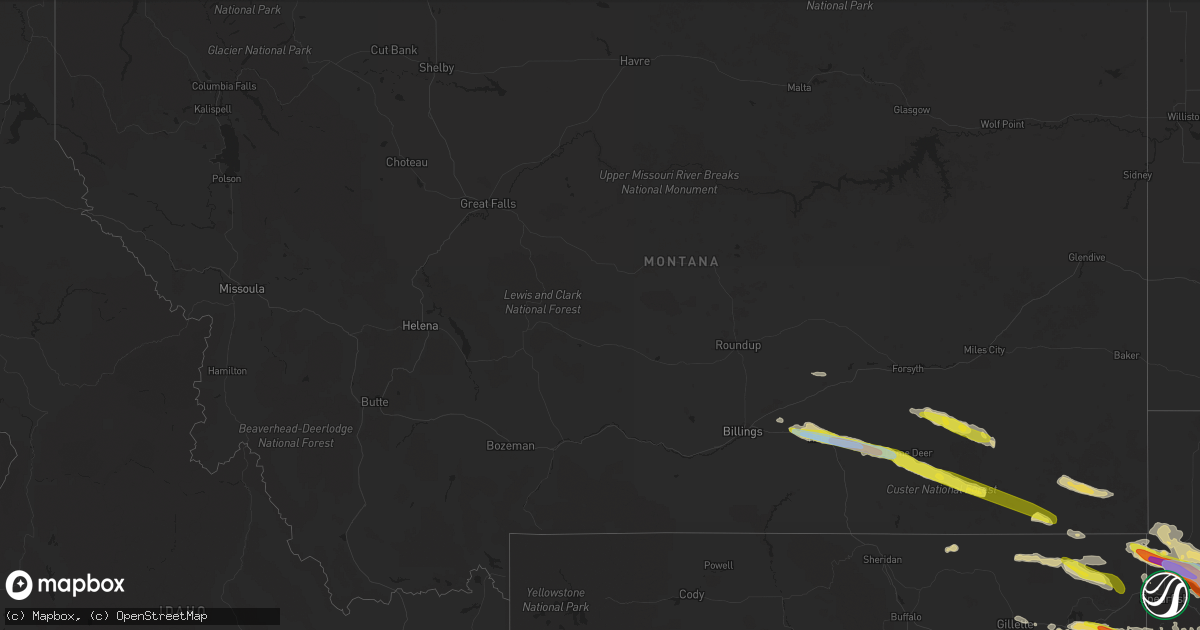 Hail map in Montana on June 11, 2022