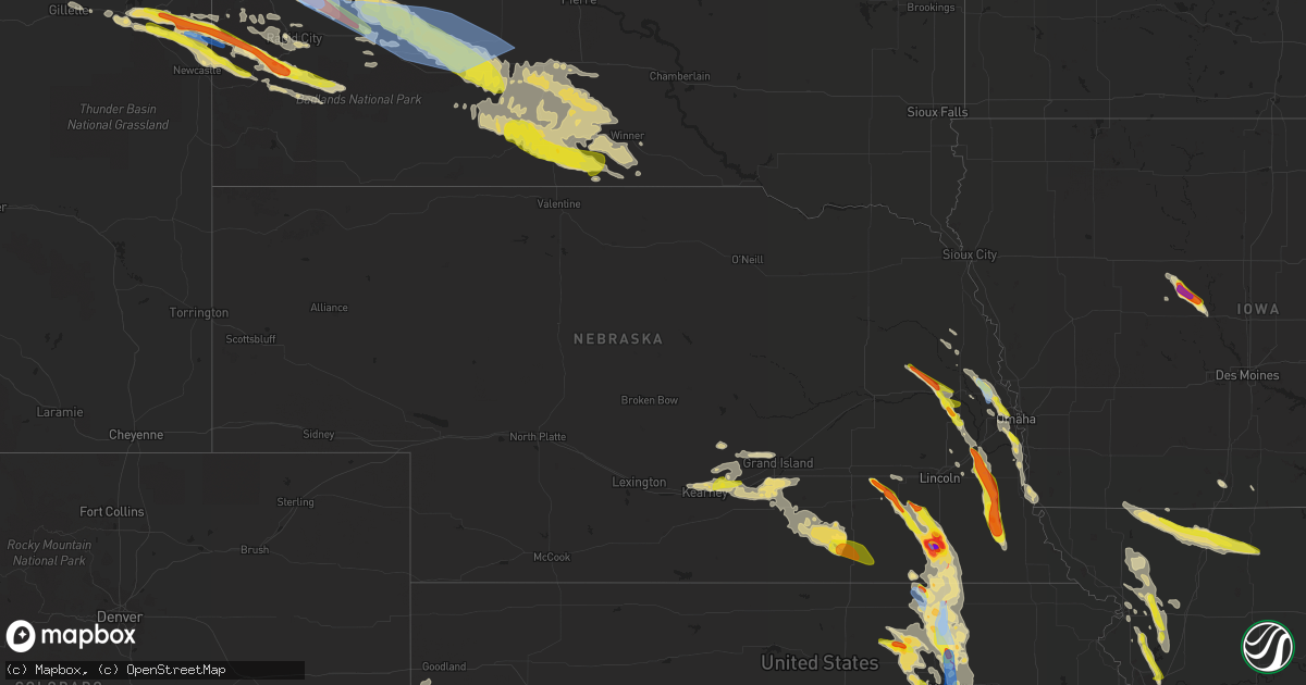 Hail map in Nebraska on June 11, 2022