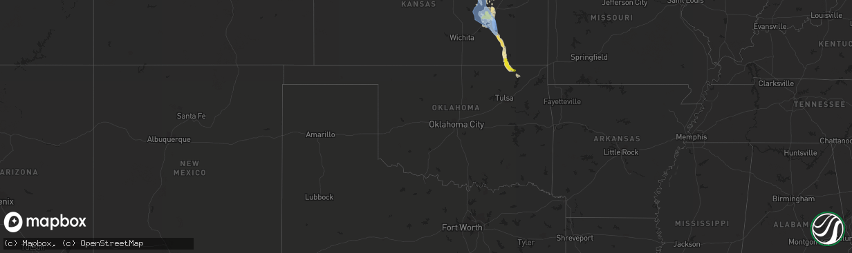 Hail map in Oklahoma on June 11, 2022