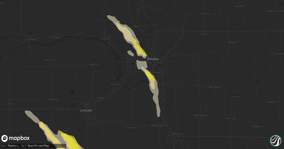 Hail map in Papillion, NE on June 11, 2022