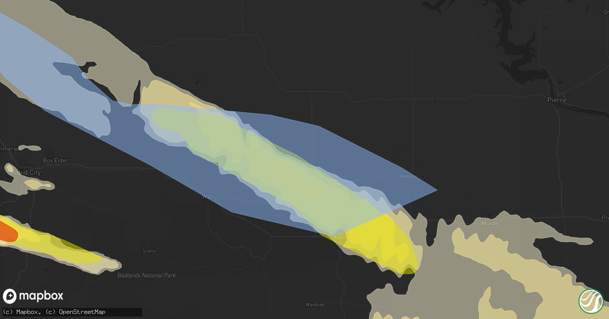 Hail map in Philip, SD on June 11, 2022