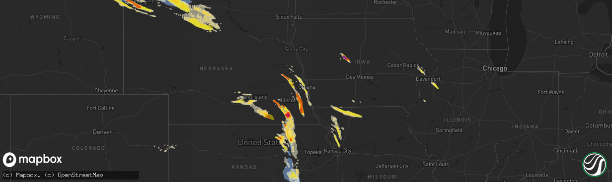 Hail map on June 11, 2022