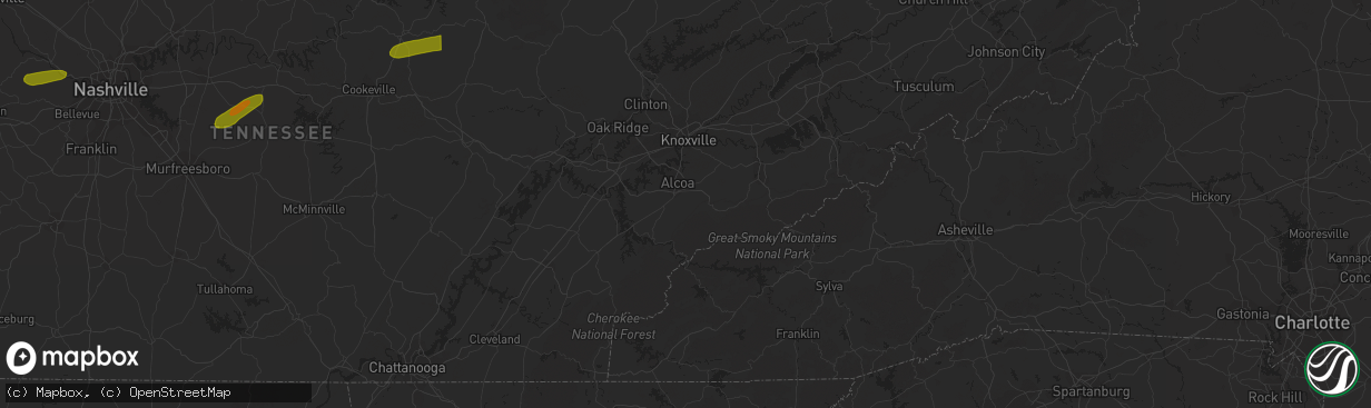 Hail map in Byrdstown, TN on June 11, 2023