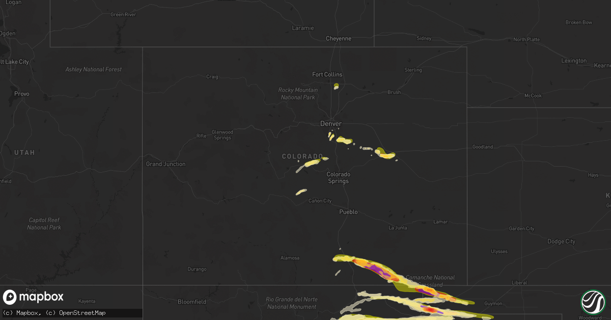 Hail map in Colorado on June 11, 2023