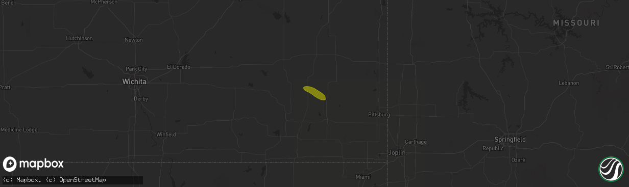 Hail map in Erie, KS on June 11, 2023