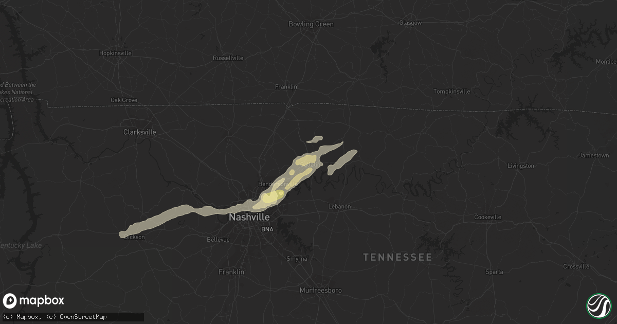 Hail map in Gallatin, TN on June 11, 2023