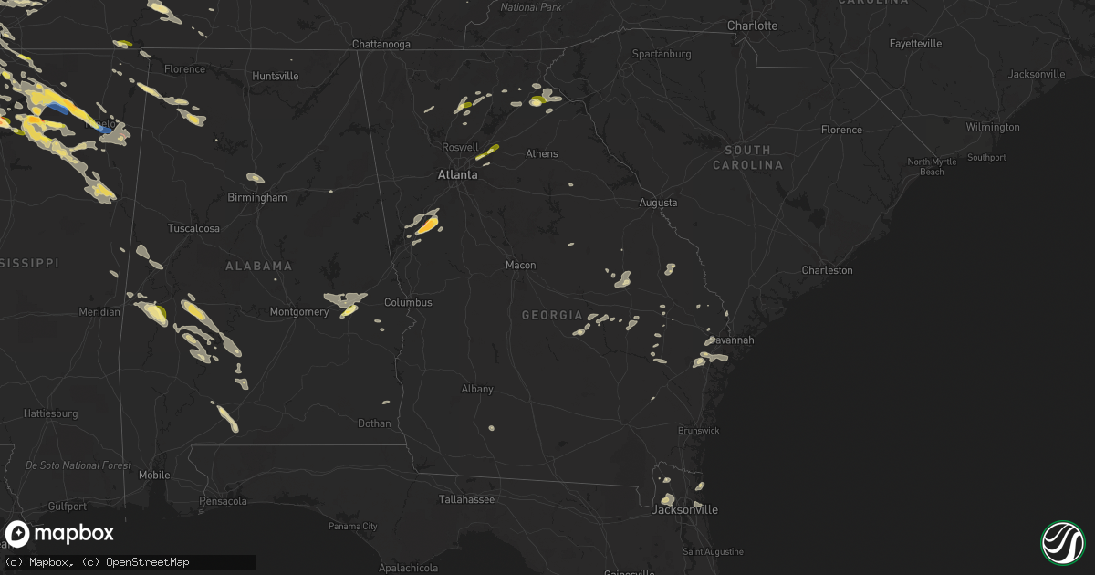 Hail map in Georgia on June 11, 2023