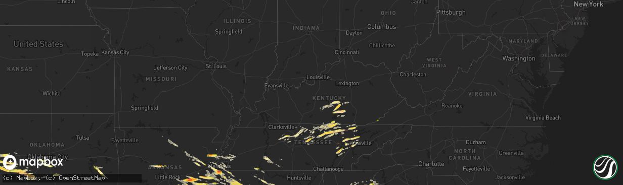 Hail map in Kentucky on June 11, 2023
