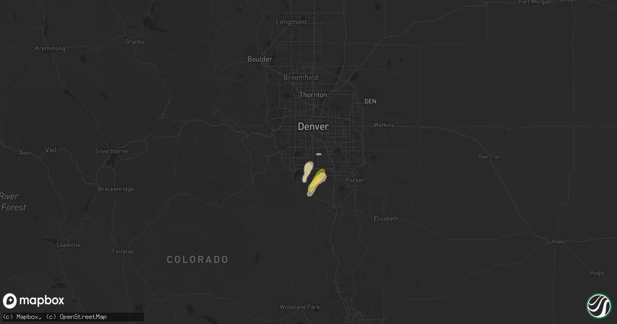 Hail map in Littleton, CO on June 11, 2023