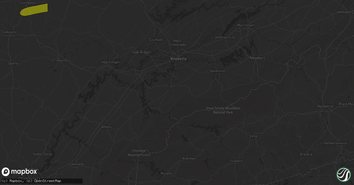 Hail map in Livingston, TN on June 11, 2023