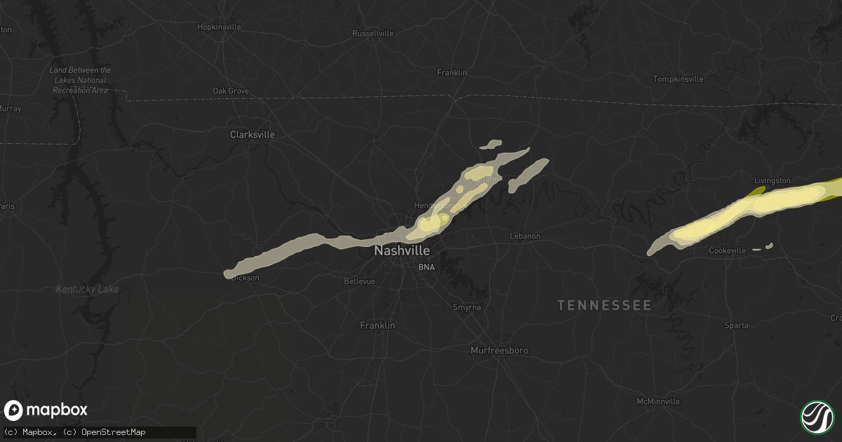Hail map in Madison, TN on June 11, 2023