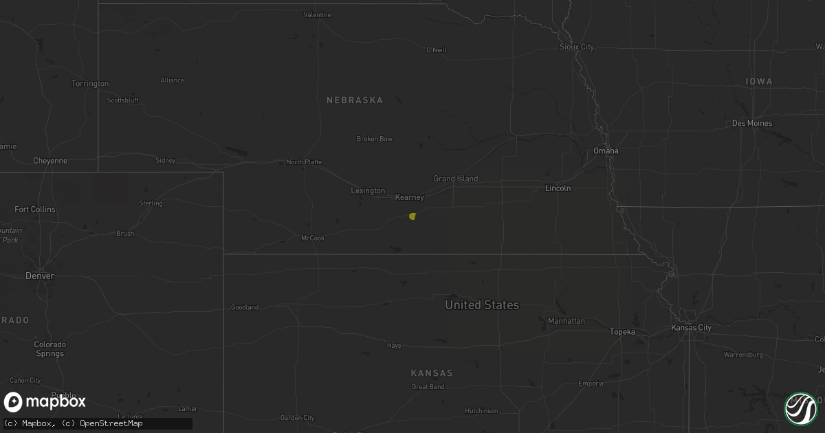 Hail map in Nebraska on June 11, 2023
