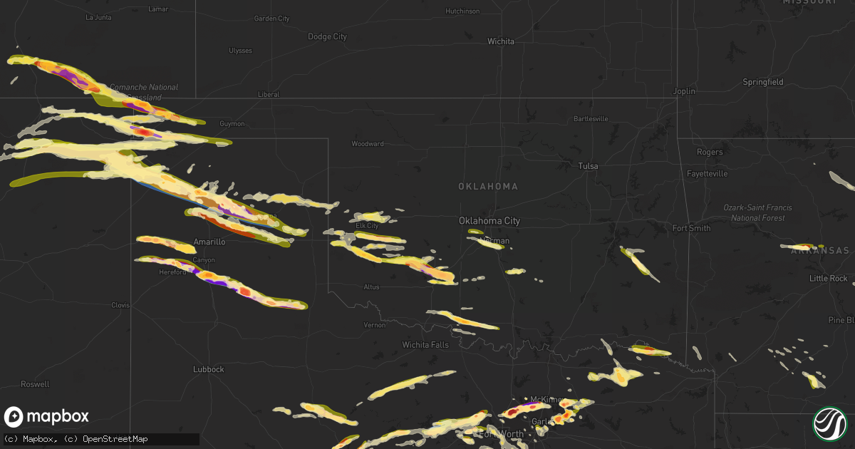 Hail map in Oklahoma on June 11, 2023