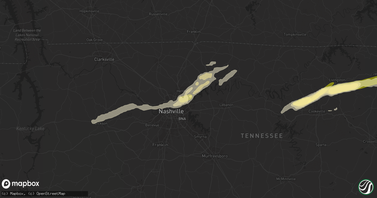 Hail map in Old Hickory, TN on June 11, 2023